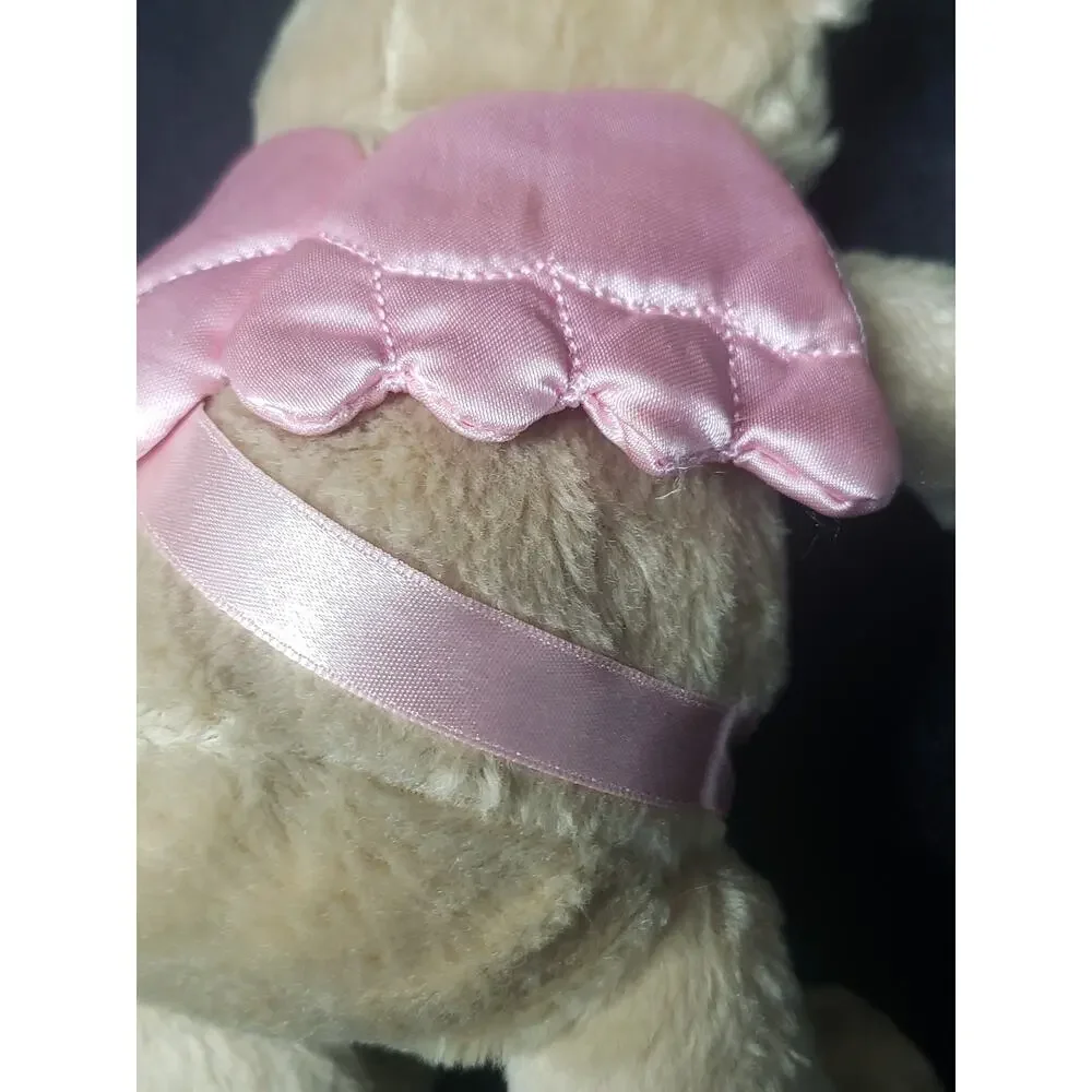 Vintage Hallmark Cupid Angel Magnetic Kiss Kiss Stuffed Plush Bear